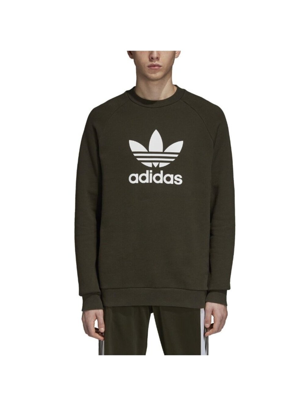Adidas Originals Trefoil Crew Sweatshirt (DM7834) Night Cargo / White L